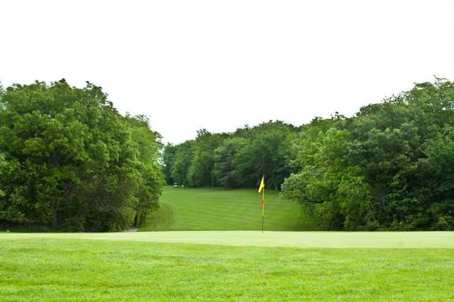 A view of a green at North from Woodland Hills Golf Course