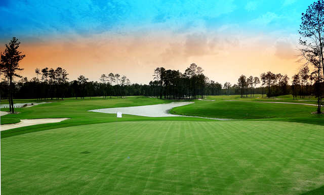 A view of a green at National Golf Club of Louisiana