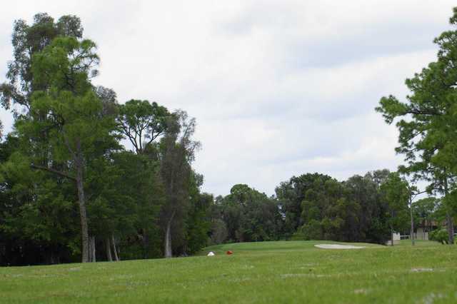 A view of tee #13 at Forest Oaks Golf Club