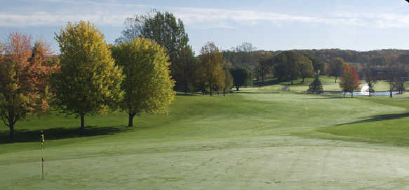 A view of a hole and a fairway at Little Crow Country Club