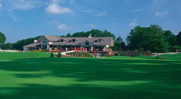 A view from a green at RiverPines Golf Course