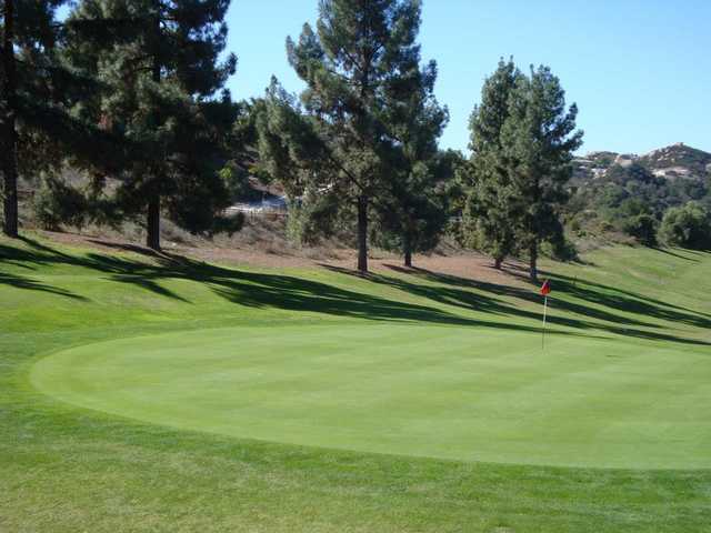 A view of the 13th green at Boulder Oaks Golf Club