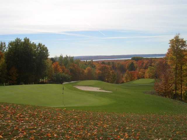 A view of the 7th green at Little Traverse Bay Golf Club