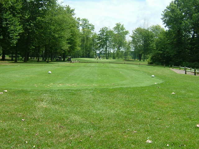 A view from a tee at Sandy Creek Golf Course