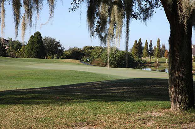 A view of a hole with water in background from The Club at Eaglebrooke