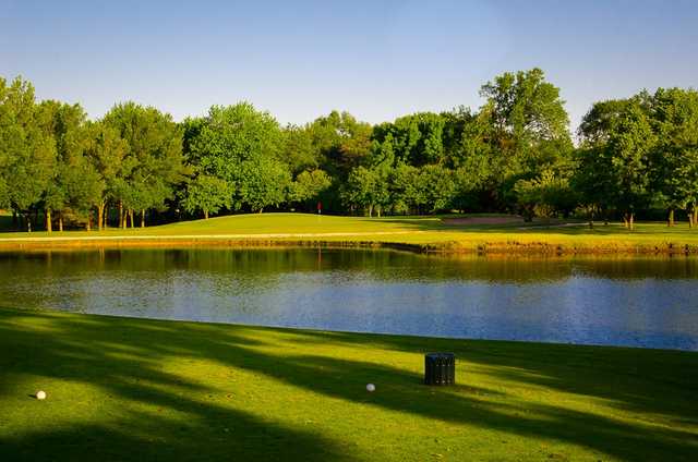 A view from a tee at White Pines Golf Course