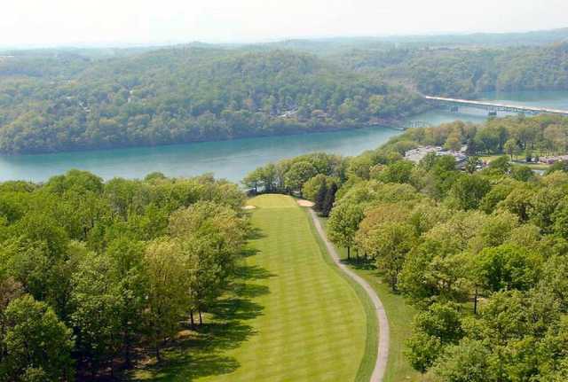 Aerial view of a fairway at Lakeview Golf Resort & Spa