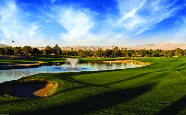 View from 9th green at Desert Pines Golf Club