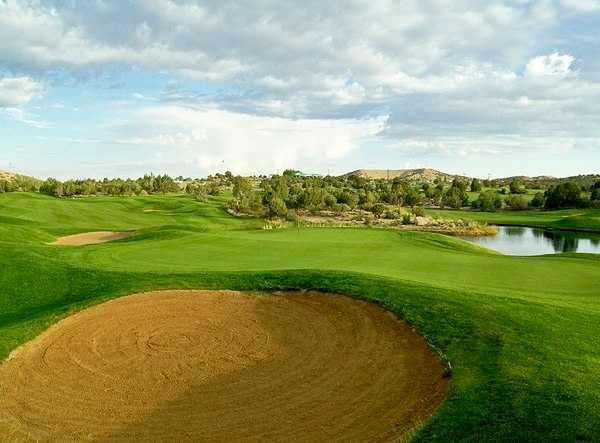 A view of a green at Pinon Hills Golf Course