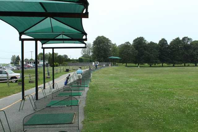 A view of the drivin range tees at Poxabogue Golf Center