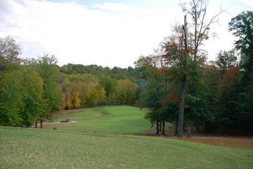 A fall view of a fairway from Pebble Brook Golf Course