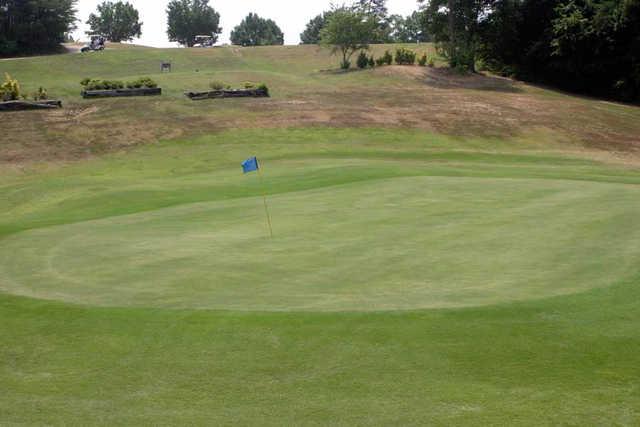 A view of a green at Blue from Mountain View Golf Course