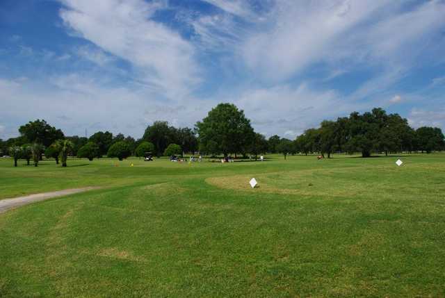 A view of a tee at Bartow Golf Course