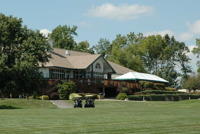 A view of the clubhouse at Scovill Golf Club