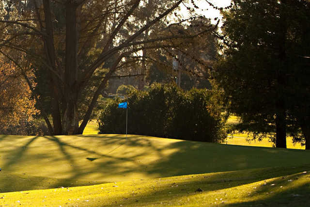 A fall view of a green at Blacklake Golf Resort