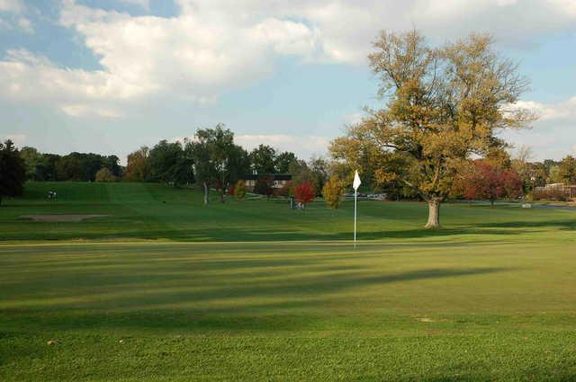 A fall view of a green at West Lafayette Golf & Country Club
