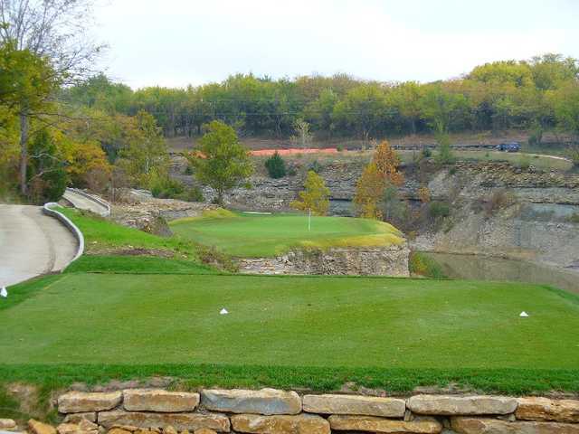 A fall view from a white tee at Canyon Farms Golf Club