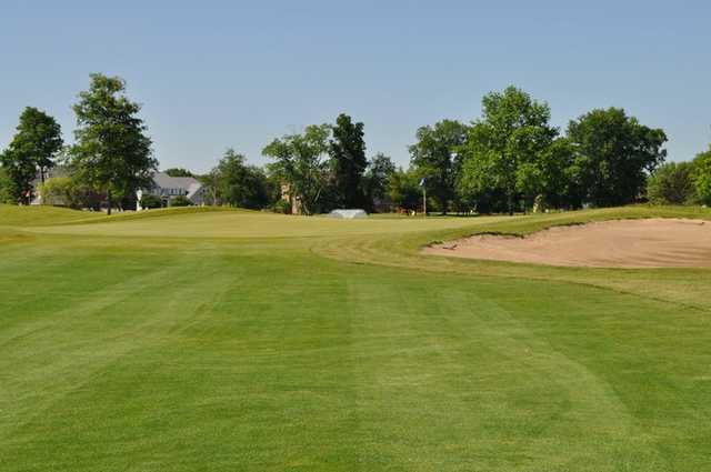 A view from a fairway at Hawk's Tail of Greenfield