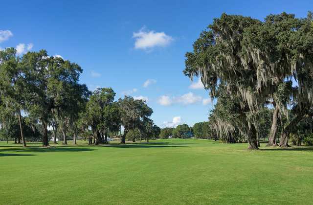 A view of a fairway at Eagles Golf Club