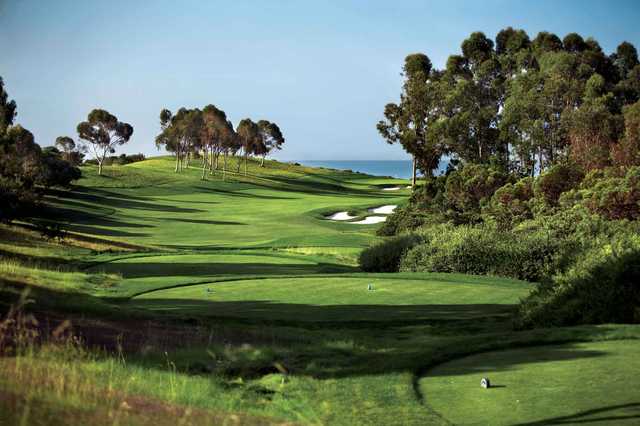 A view from a tee at Ocean North from Pelican Hill Golf Club