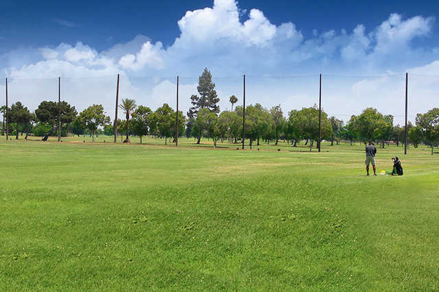 A view of the driving range at Whispering Lakes Golf Course