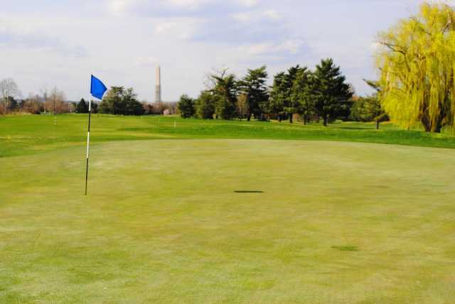 A view of a hole at Blue from East Potomac Golf Course