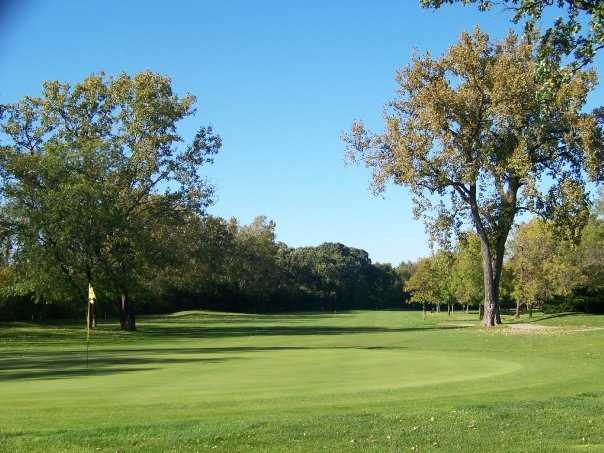 A view of green #15 at Lake Bluff Golf Club