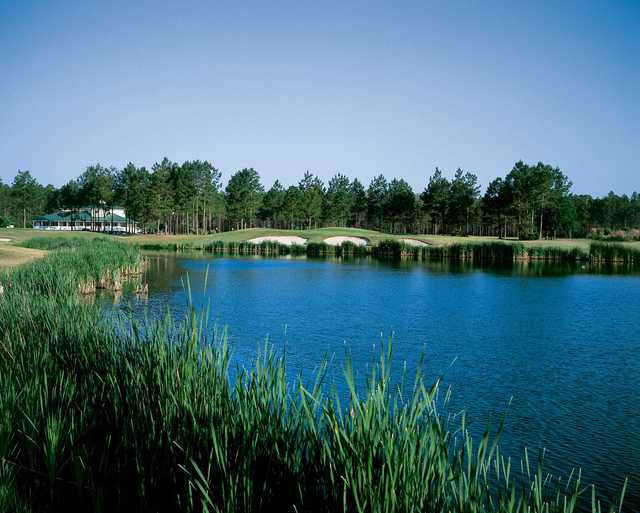 A view over the water from Lakes Golf Course at Laura Walker State Park