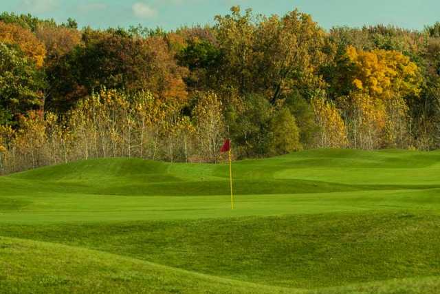 A fall view of a green from Links at Gateway.