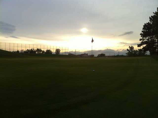 A view of a hole at Island Lake Golf & Training Center