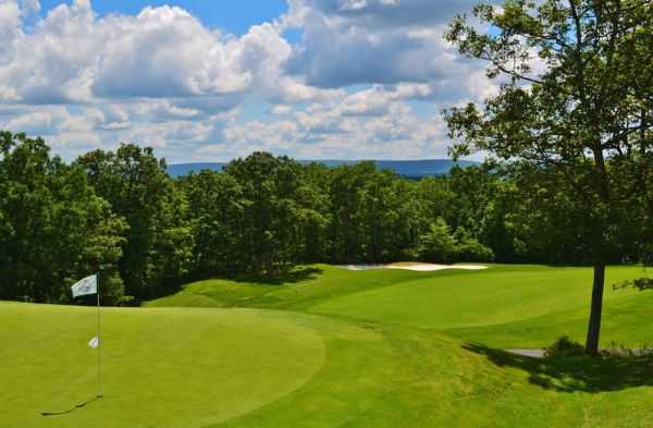 A sunny day view from Country Club of the Poconos Municipal Golf Course