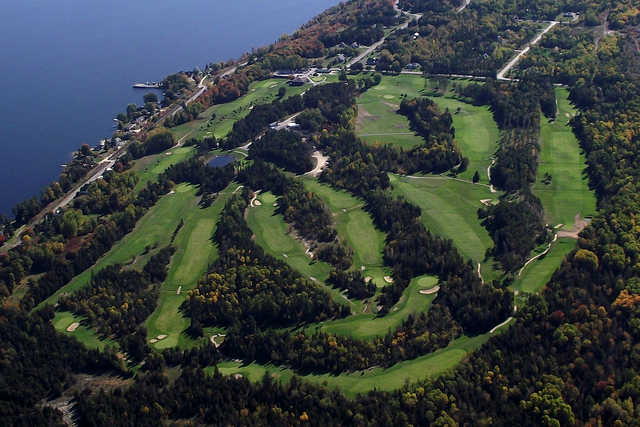 Aerial view from Sand Point Golf Course