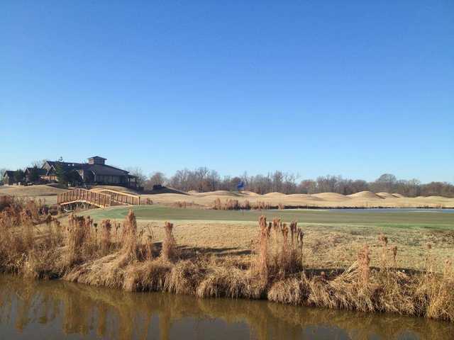 A view over the water of a hole at North Creek Golf Club