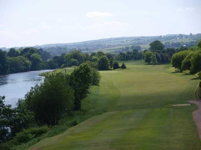 Strabane GC: 9th hole is the signature hole in Strabane Golf Club. Mourne River on left hand side and wind bushes on right, means that an accurate shot is needed.