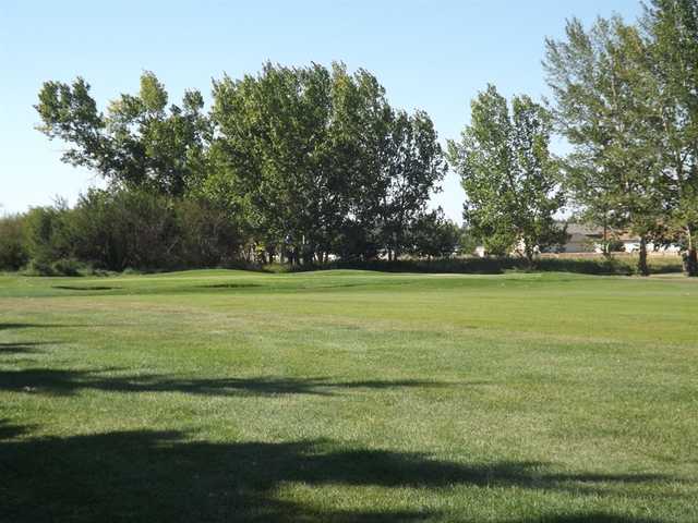 A view of the 2nd green at Acme Golf Club