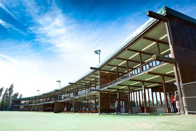 A view of the driving range at Musqueam Golf & Learning Academy