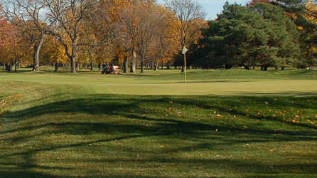 A view of a green at Oak Park Country Club