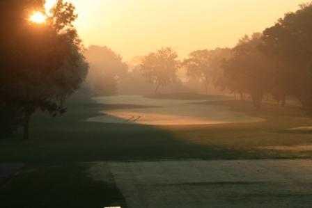 A sunrise view from tee #2 at Glen Oak Country Club