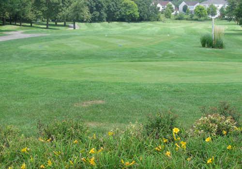 A view of a tee at Streamwood Oaks Golf Club