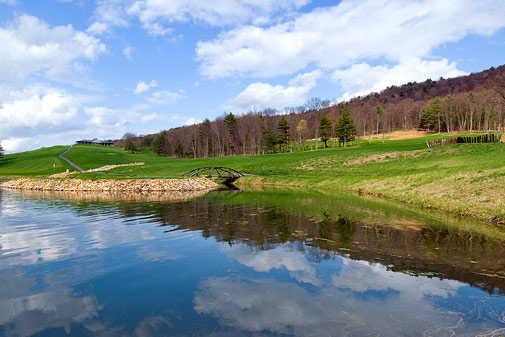 A view over the water from Highlands Golf Club at Fisher Mountain