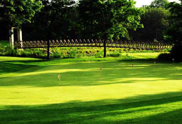 A view of the practice putting green at Conestoga Golf and Country Club