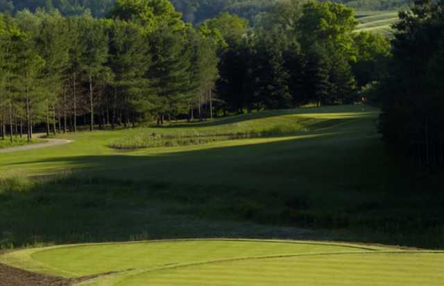 A view from a tee at Mystic Golf Club