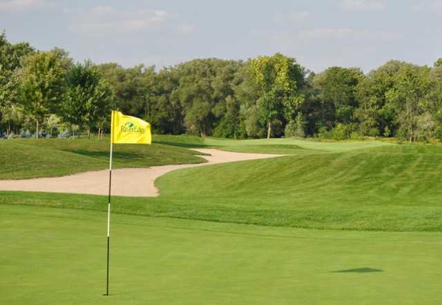 A view of a green at RiverEdge Golf Club