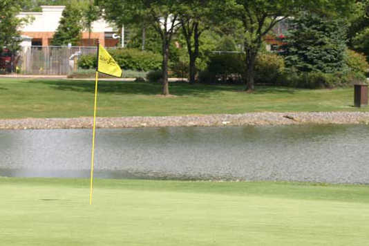 A view of a hole at Walnut Greens Golf Course
