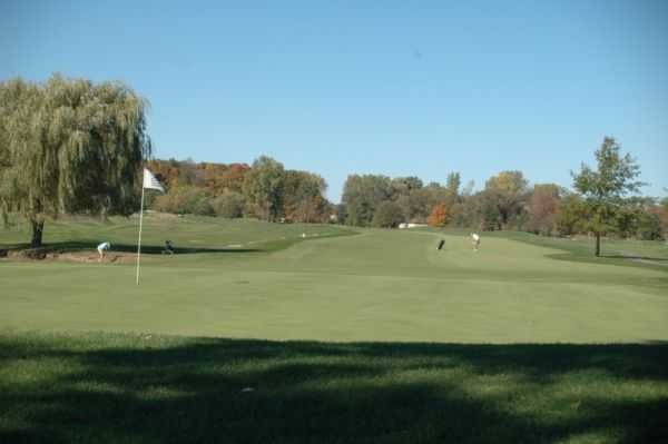 A view of a green at Fox Creek Golf Course