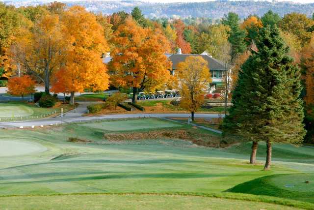 A fall view from a tee at Martindale Country Club