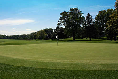 A view of the 16th green at Mendakota Country Club