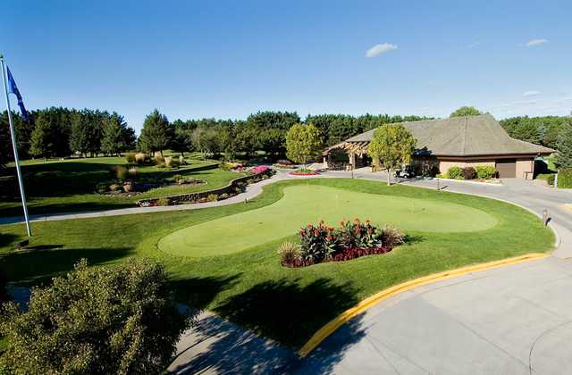 A view of the practice area t Applewood Hills Golf Course