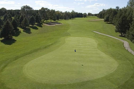 A view of the 15th green at Applewood Hills Golf Course