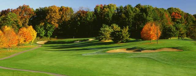 A view of a well protected green at Casperkill Golf Course.